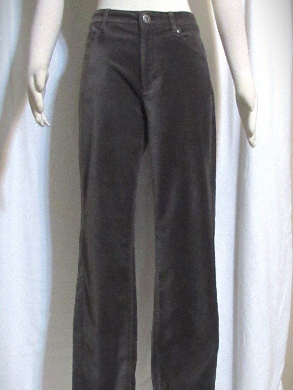 Women's Ladies J. JILL Gray Velvet Tapered Leg 5 Pocket Jeans Pants 6 Orig $109